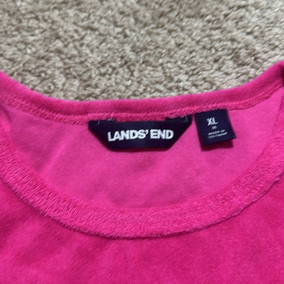 Lands End Pink Terry Cloth Swim Cover up Girls XL 16 - Picture 3 of 5